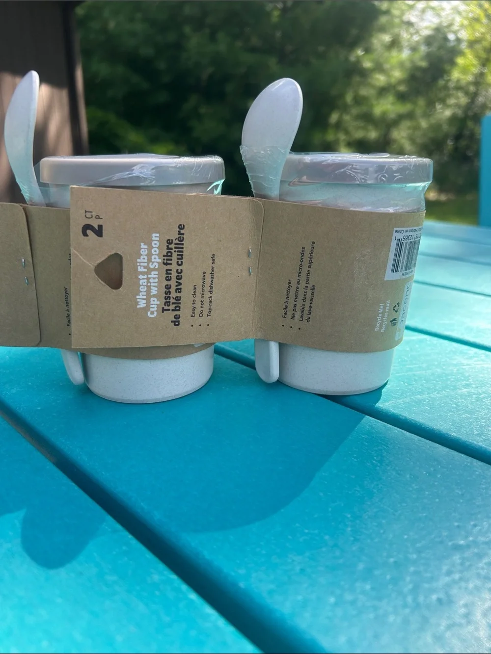 BIOSMART  Wheat Fiber Cup with Spoon / Reusable Travel Mug with Spoon - 2pack